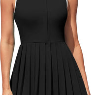 WW | Ärmellos Plissiertes Polokleid für Golf und Tennis für Frauen Fadoera