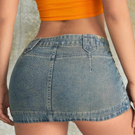 WW | Niedrige Taille Denim Mini Mikro Rock