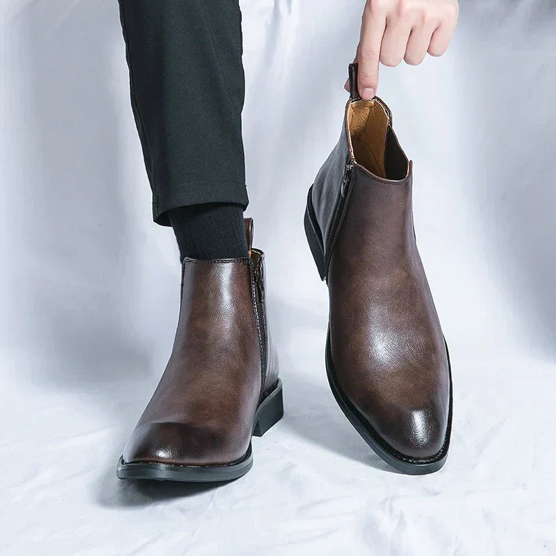W&W Mode | Lederstiefel mit Reißverschluss