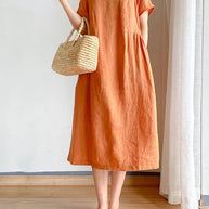 WW | Einfarbig Midi Kleid Aus