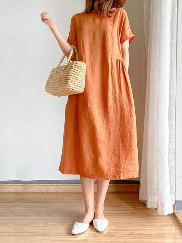 WW | Einfarbig Midi Kleid Aus