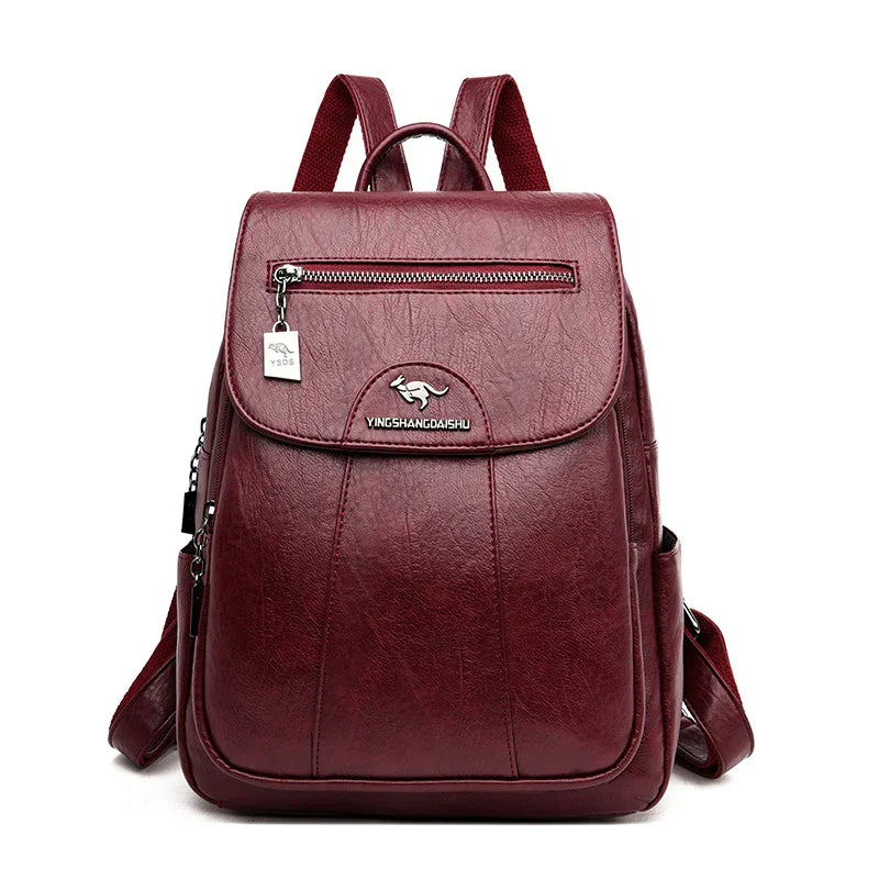 WW | Großer Leder Rucksack Mit Diebstahlschutz Für Damen