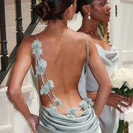 WW | Satin Kleid mit Blumen