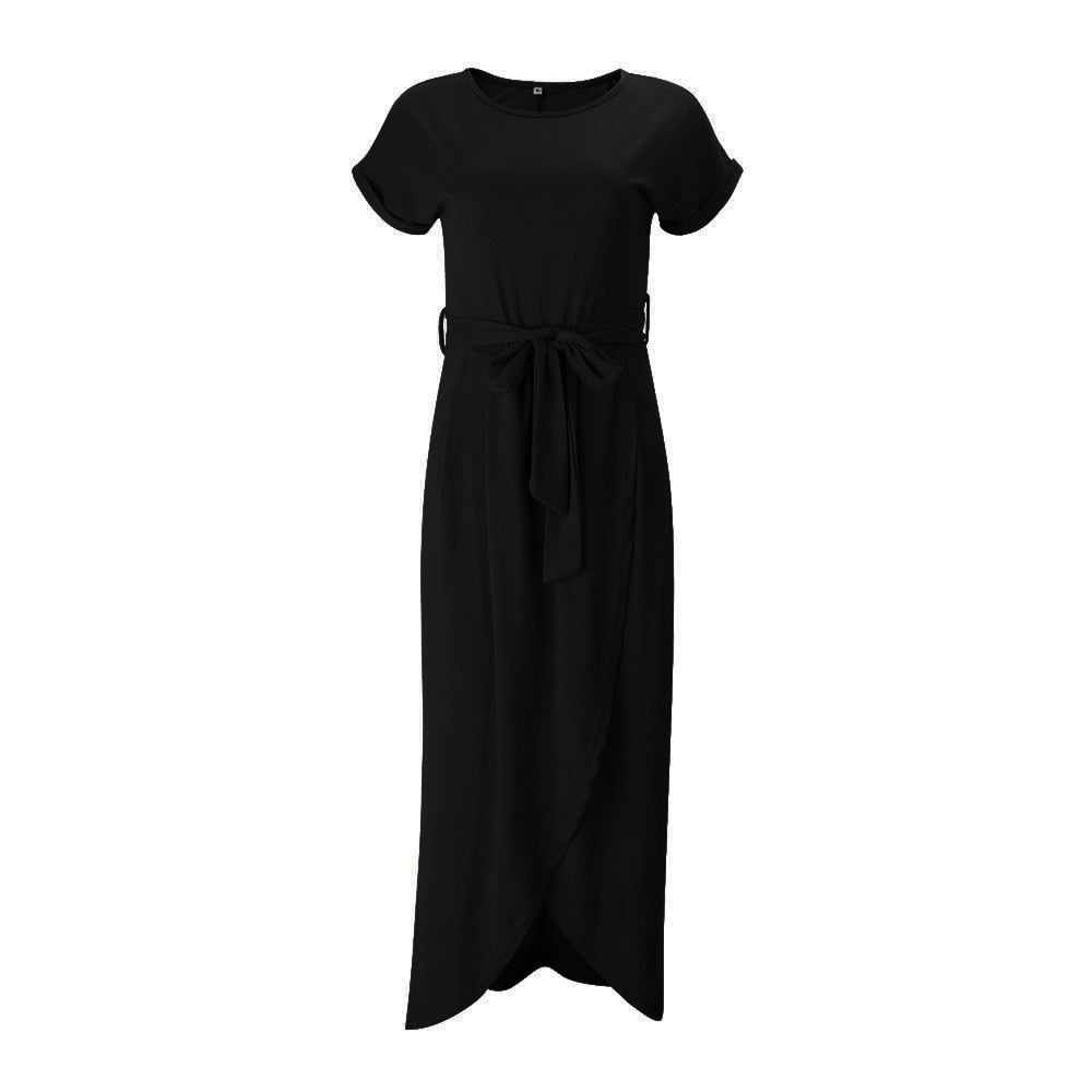 WW | Drapiertes Wickel Midikleid Mit Gürtel Für Damen
