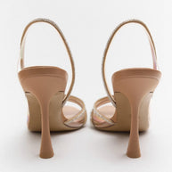 WW Elegante High-Heeled Sandalen | Stiletto Slingback Peep Toe Schuhe
