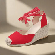 WW | Trendige, Bequeme Boho Keilabsätze Für Damen Mit Bändern