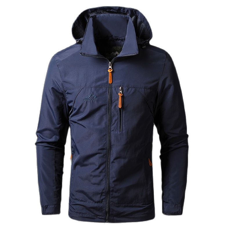 WW Herrenjacke Wasserdichte Kapuzenjacke | Windbreaker Elastischer Mantel für Männer
