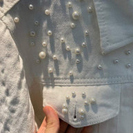 WW | Lässige Jeansjacke Mit Perlen