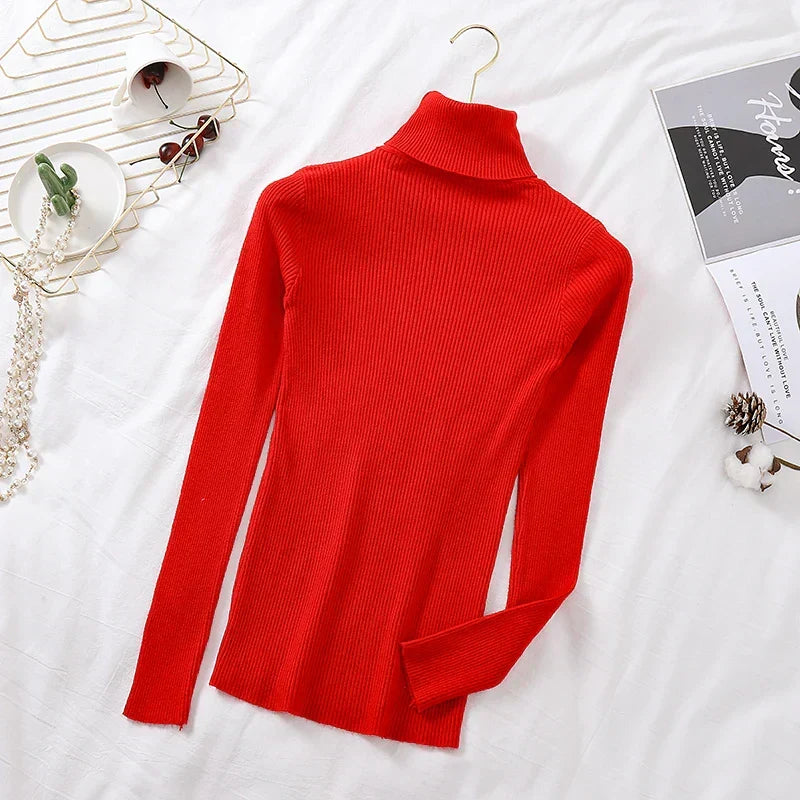 W&W Mode - Damen-Ripp-Turtleneck für elegante Raffinesse