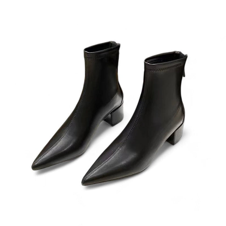 W&W Mode - Stylische Damenschuhe mit spitzem Zehenbereich und Reißverschluss hinten