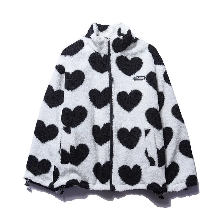 W&W Mode | Wendbare Herz Fleecejacke