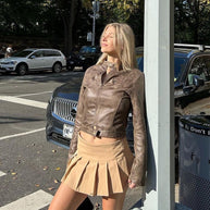 WW | Vintage Kunstlederjacke mit Reißverschlusstaschen