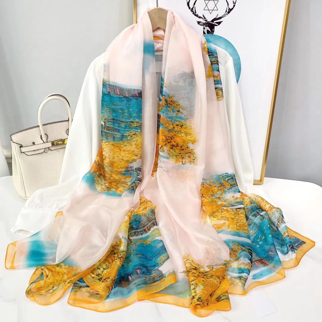 WW | Seidenschal Mit Elegantem Design Und Weicher Textur Für Kalte Tage Stil