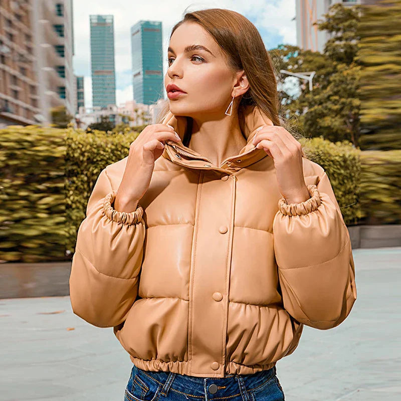 WW | Gepolsterte Lederjacke für Damen
