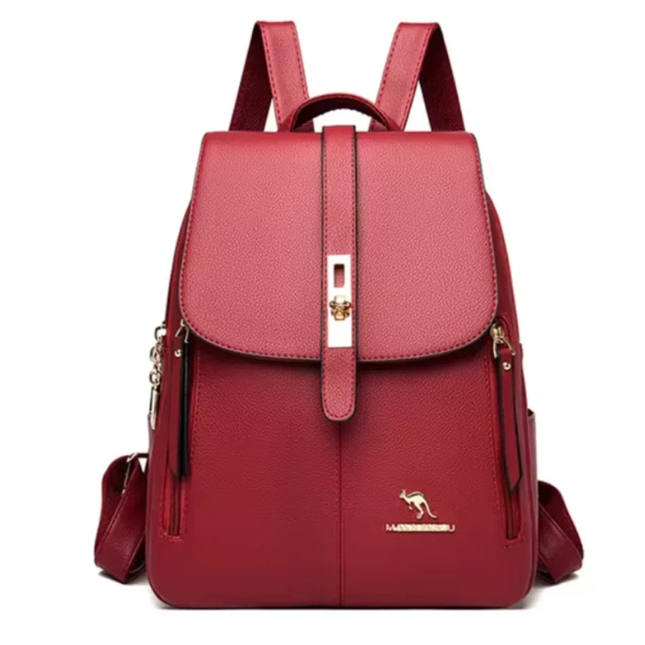 WW | Anti Diebstahl Lederrucksack Für Damen Mit Großem Fassungsvermögen