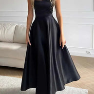 WW | Modernes Ärmelloses Maxikleid Mit Hoher Taille Für Frauen