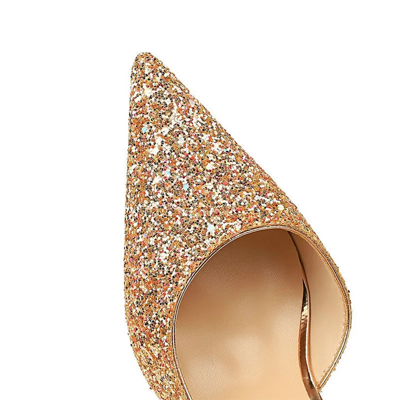 W&W Mode | Glitzernder, Spitzer Stiletto Absatz