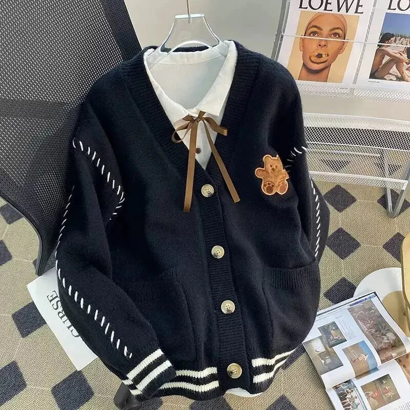 Cardigan mit Kontrastdetails