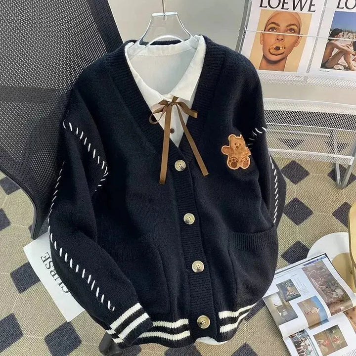 Cardigan mit Kontrastdetails