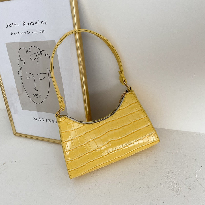 WW Modische Exquisite Einkaufstasche Tote Schultertaschen Einfarbig Kettentasche für Damen