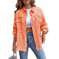 WW | Lässige Übergröße Jeansjacke
