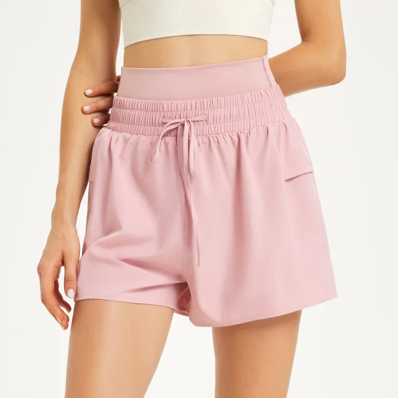 WW | Atmungsaktive Und Leichte 2 in 1 Quick Dry Shorts Für Damen Mit Kordelzug