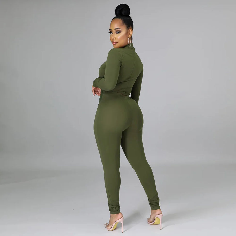 WW | Zweiteiliges Set mit Kurzem Kunstleder-Korsett und High-Waist-Hose