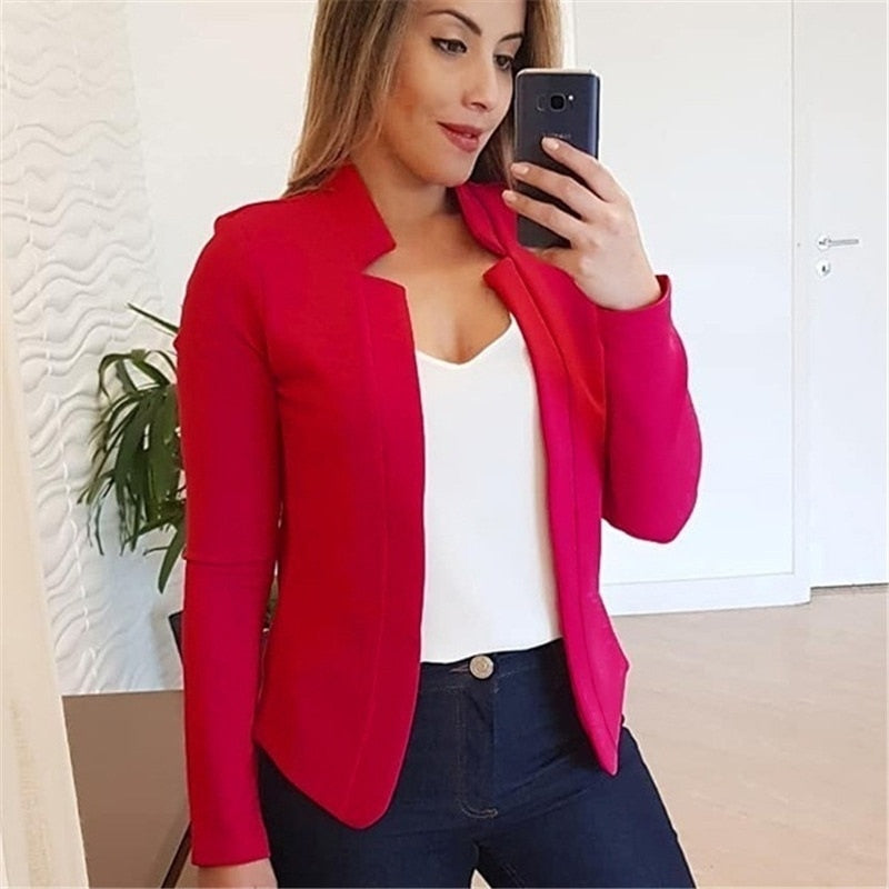 WW Elegante Damenblazer | Langärmlige Offene Strickjacke in verschiedenen Farben