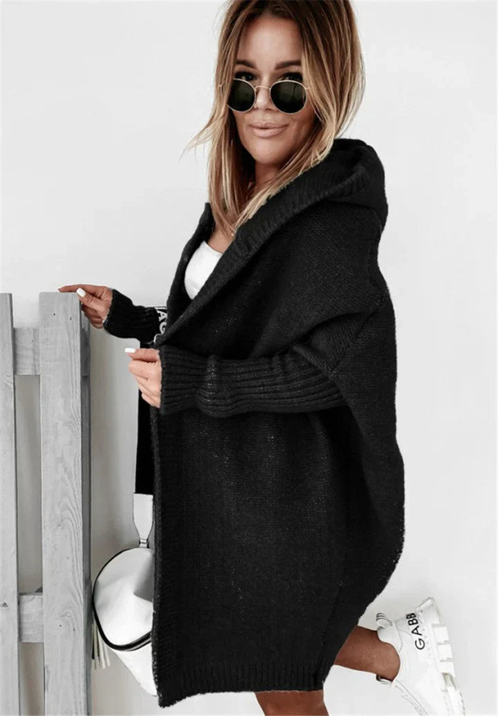 WW | Superweiche Gestrickte Strickjacke Mit Taschen Und Kapuze Für Damen