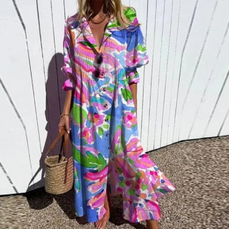 WW | Luxuriöses Frühlings-Bohemian-Kleid