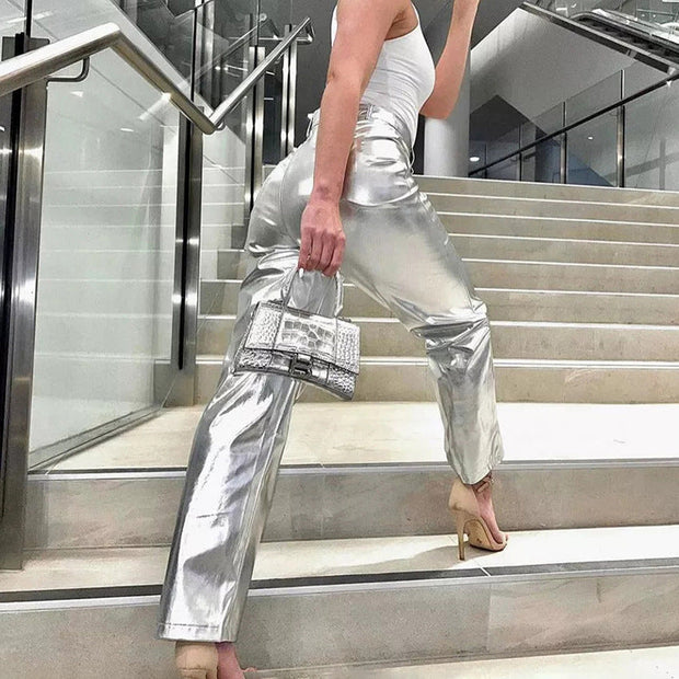 WW - Silberne Metallic-Hose