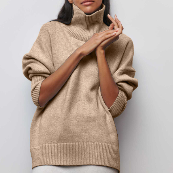 W&W Mode Cotton - übergroßer Pullover mit Rollkragen