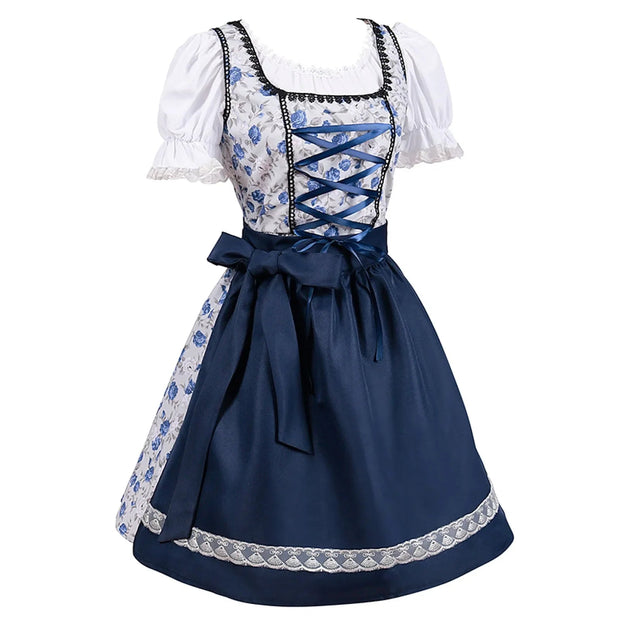 WW | Kurzärmelig Spitze Oktoberfest Kleid mit Schürze