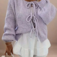 WW | Strickcardigan mit Schleifenverschluss für Damen