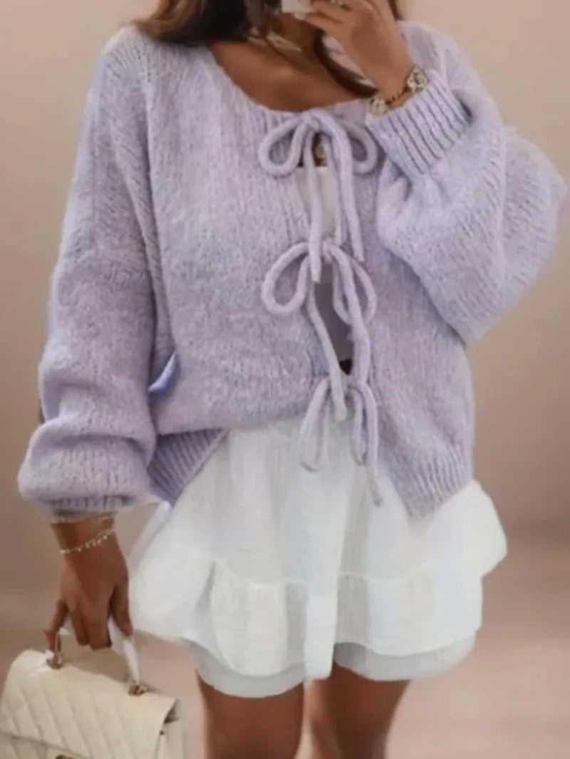 W&W Mode | Strickcardigan mit Schleifenverschluss für eine bohemian Ausstrahlung