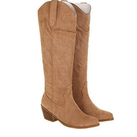 WW | Kniehohe Cowboystiefel Aus Wildleder Für Damen