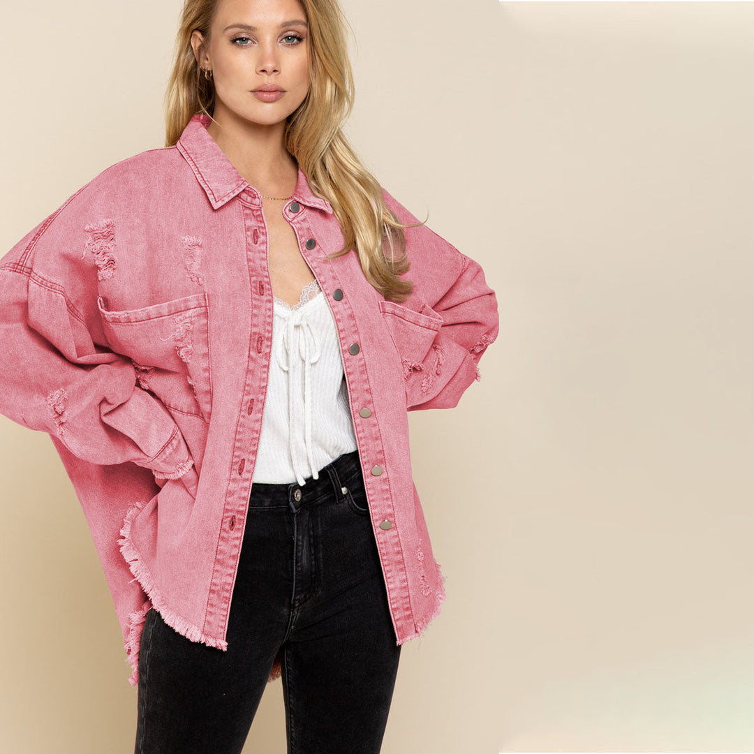 W&W Mode Denim Overshirt | Trendiges Shirt in Übergröße für Frauen