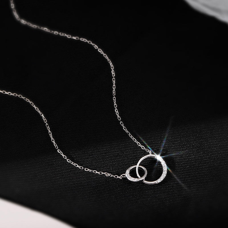W&W Mode Schillernde Silber-Schönheit | Damen Eleganter Zirkonia-Anhänger aus 925er Sterling Silber