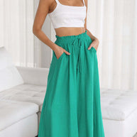 WW Gemütliche Gipfelhose | Damen Bequeme Bundfaltenhose mit Weitem Bein