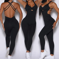 WW | Sportlicher Jumpsuit Frauen Sportbekleidung Push-Up Gym Set Frauen Fitness Overall Lycra Sport Outfit für Frauen Sportbekleidung Yoga Kleidung Pink