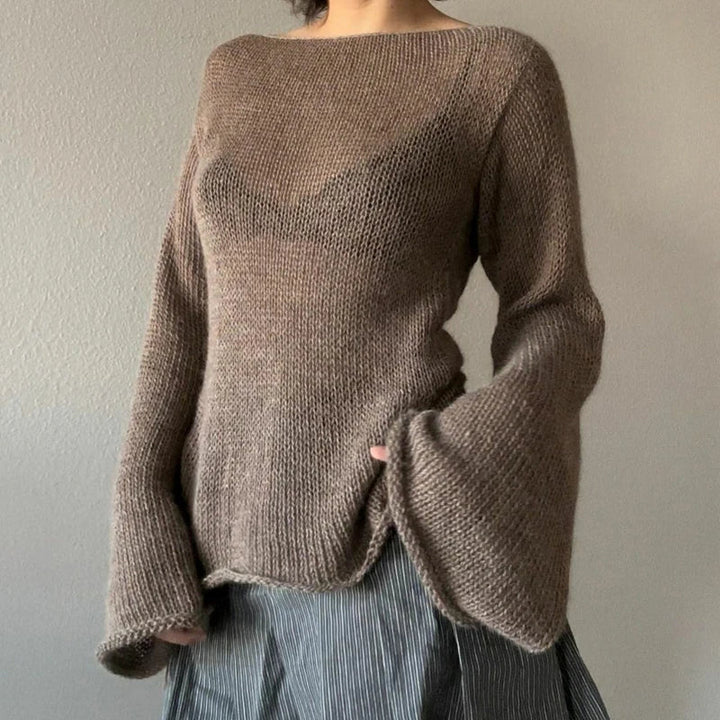 W&W Mode | Lockerer Strickpullover mit Glockenärmeln