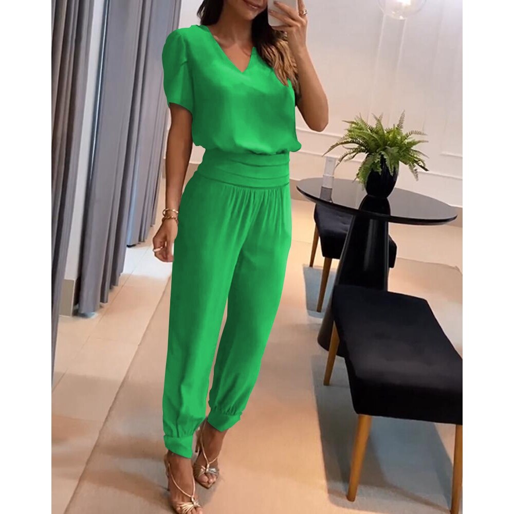 W&W Mode | V-Ausschnitt Jumpsuit Für Damen