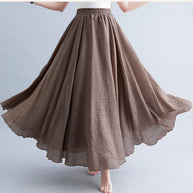 WW | Mode Baumwolle Leinen Kleidung Frauen Röcke Maxi Y2K Elegant Strand Saia Ropa Mujer Lässiges Kleid Boho Lange Röcke Faldas Harajuku