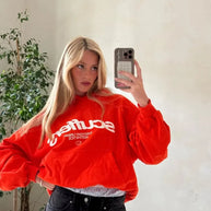 WW | Oversized-Hoodie mit gewagtem Logo für Damen