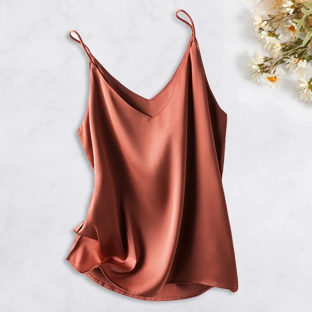 W&W Mode | Satin Unterhemd Mit Spaghettiträgern Für Damen