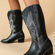 WW Cowboy-Stiefel | Hochwertige Damenstiefel mit Boho-Print