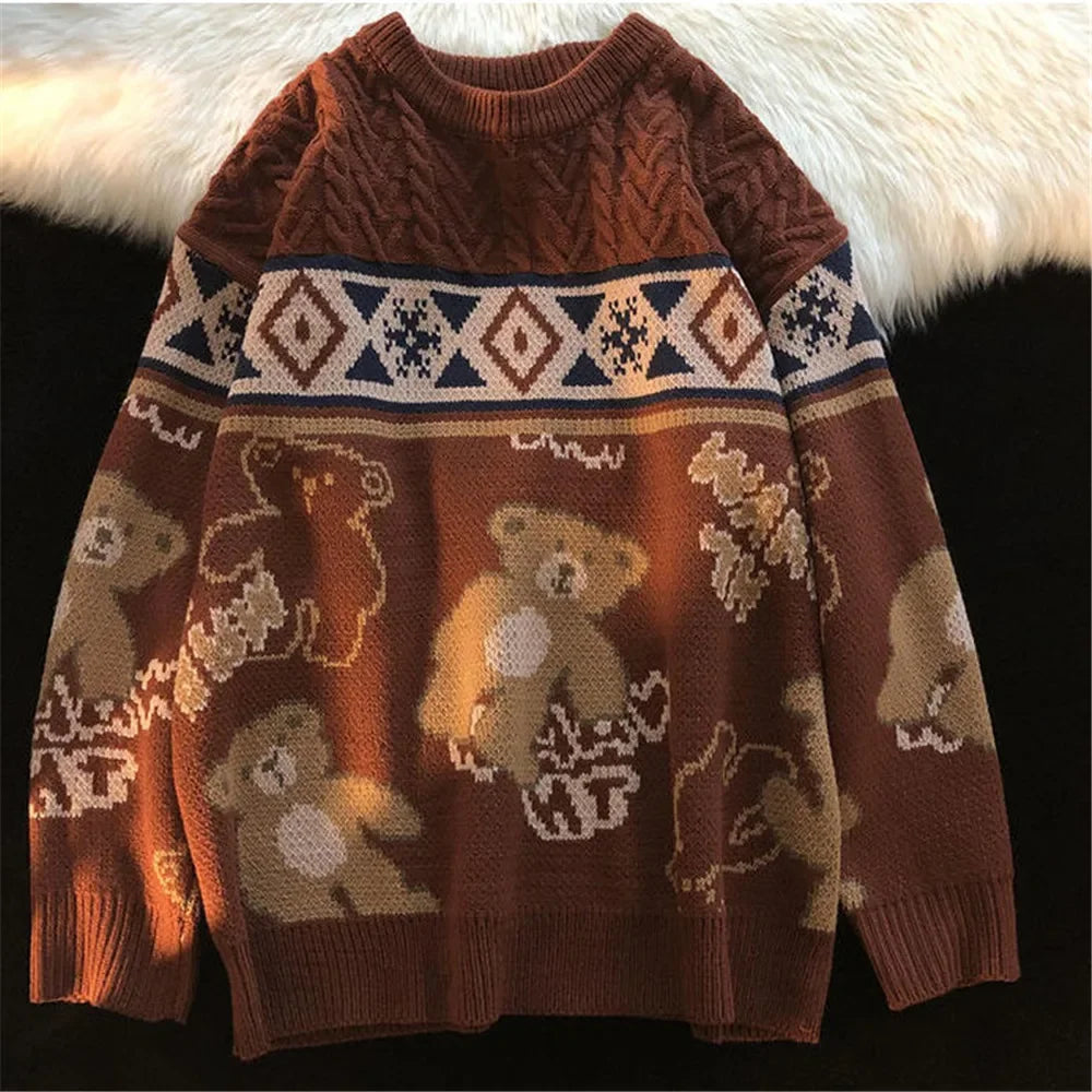 W&W Mode - Hässlicher Weihnachtspulli - Niedlicher Bärenpullover für Paare