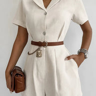 Sommer Leinen Jumpsuit