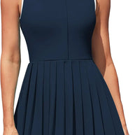 WW | Ärmellos Plissiertes Polokleid für Golf und Tennis für Frauen Fadoera