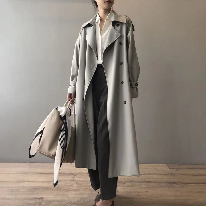 Damen Trenchcoat mit Oversize-Schnitt und doppelreihigem Verschluss